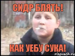 Сидр блять! Как уебу сука!