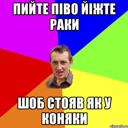 пийте піво йіжте раки шоб стояв як у коняки, Мем Чоткий паца