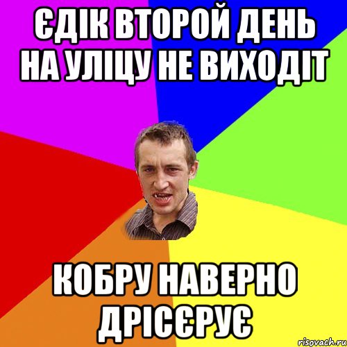 Єдік второй день на уліцу не виходіт кобру наверно дрісєрує, Мем Чоткий паца