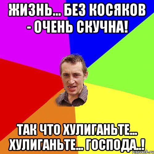 Жизнь... Без КОСЯКОВ - очень СКУЧНА! Так ЧТО хулиганьте... Хулиганьте... ГОСПОДА..!, Мем Чоткий паца