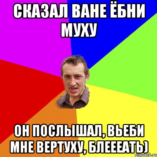 Сказал Ване ёбни муху Он послышал, вьеби мне вертуху, блеееать), Мем Чоткий паца