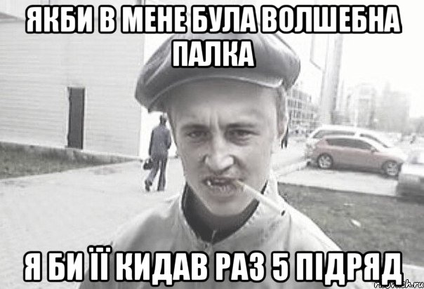 якби в мене була волшебна палка я би її кидав раз 5 підряд, Мем Пацанська философия