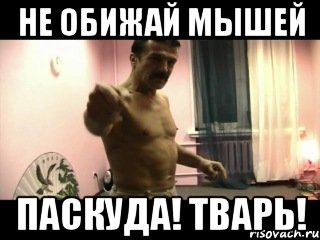 Не обижай мышей Паскуда! Тварь!