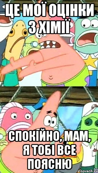 це мої оцінки з хімії спокійно, мам, я тобі все поясню, Мем Патрик (берешь и делаешь)