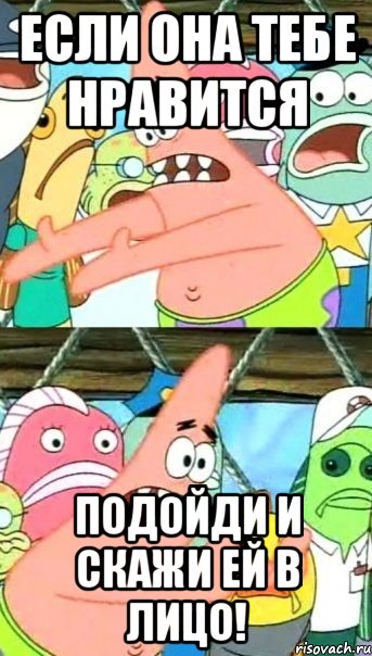 Если она тебе нравится Подойди и скажи ей в лицо!, Мем Патрик (берешь и делаешь)