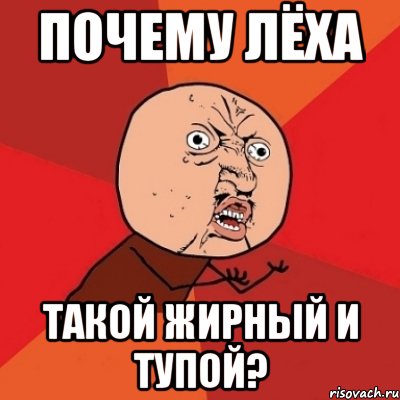 почему лёха такой жирный и тупой?, Мем Почему