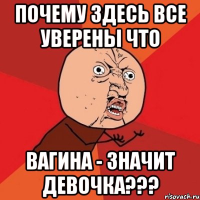 почему здесь все уверены что вагина - значит девочка???, Мем Почему