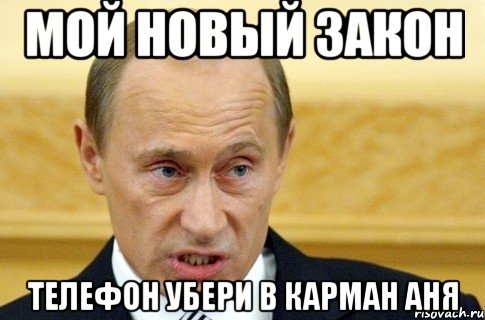 Мой новый закон Телефон убери в карман Аня, Мем путин