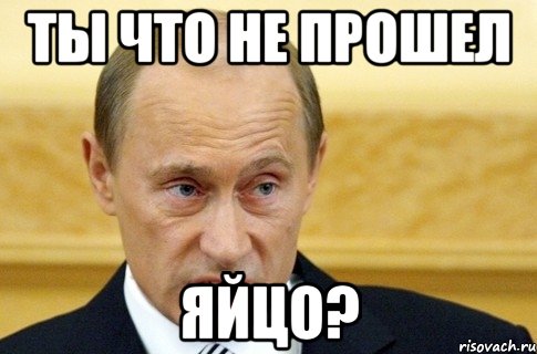 Ты что не прошел яйцо?, Мем путин