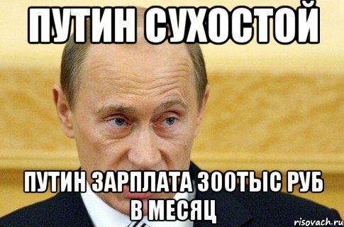 путин сухостой путин зарплата 300тыс руб в месяц, Мем путин