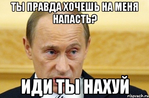 ТЫ ПРАВДА ХОЧЕШЬ НА МЕНЯ НАПАСТЬ? ИДИ ТЫ НАХУЙ, Мем путин