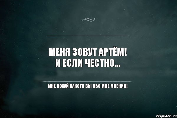 Меня зовут Артём! И если честно... мне похуй какого вы обо мне мнения!, Комикс Игра Слов