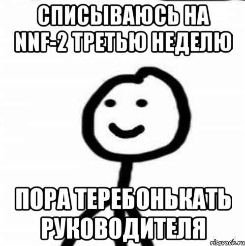 Списываюсь на NNF-2 третью неделю Пора теребонькать руководителя, Мем Теребонька (Диб Хлебушек)