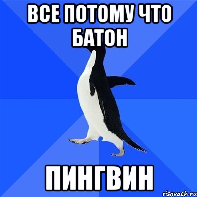 Все потому что батон пингвин, Мем  Социально-неуклюжий пингвин