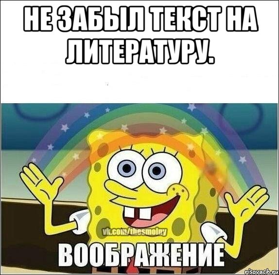 Не забыл текст на литературу. 