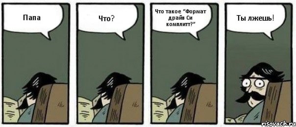 Папа Что? Что такое “Формат драйв Си комплитт?” Ты лжешь!, Комикс Staredad