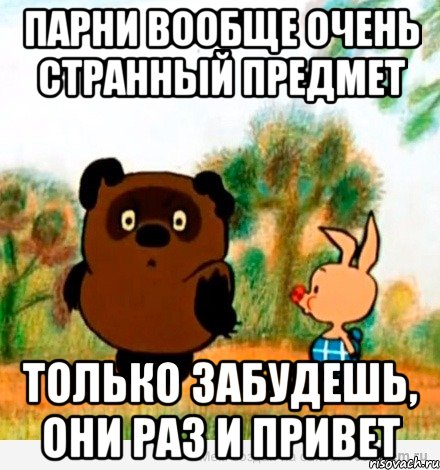 парни вообще очень странный предмет только забудешь, они раз и привет, Мем Винни Пух с Пятачком