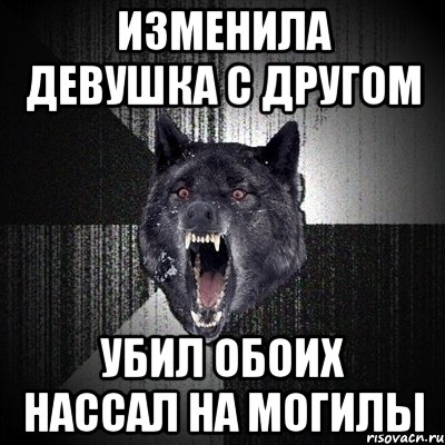 Изменила девушка с другом Убил обоих нассал на могилы, Мем Сумасшедший волк