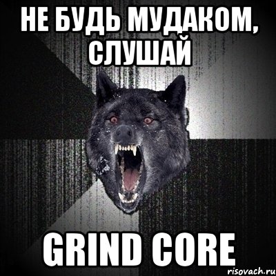 не будь мудаком, слушай GRIND CORE, Мем Сумасшедший волк