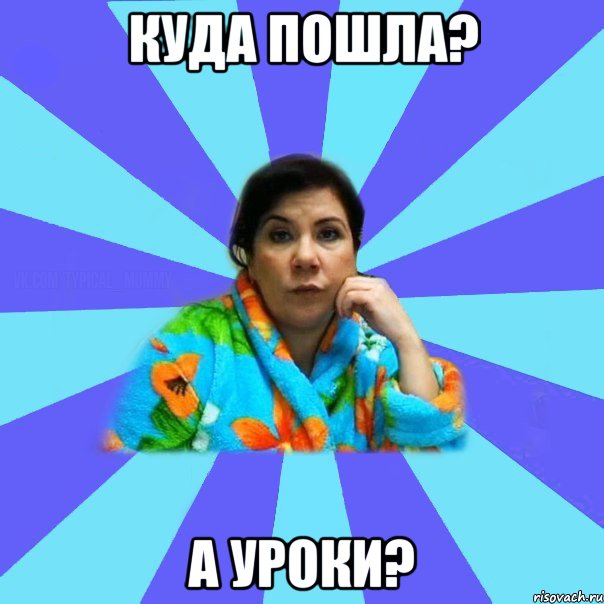 куда пошла? а уроки?, Мем типичная мама