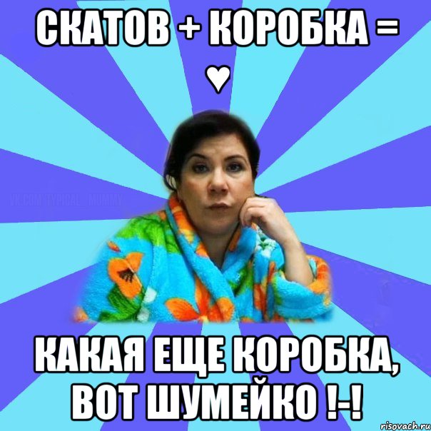 Скатов + Коробка = ♥ Какая еще коробка, вот шумейко !-!, Мем типичная мама