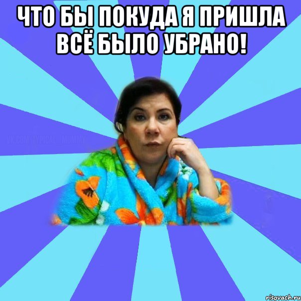 Что бы покуда я пришла всё было убрано! , Мем типичная мама