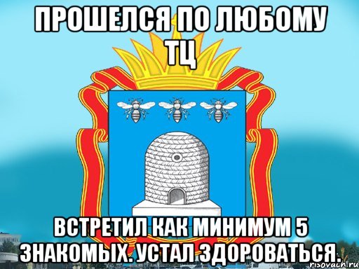 Прошелся по любому ТЦ встретил как минимум 5 знакомых. Устал здороваться., Мем Типичный Тамбов