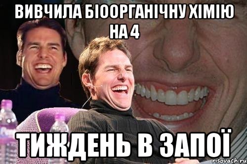 Вивчила біоорганічну хімію на 4 Тиждень в запої, Мем том круз