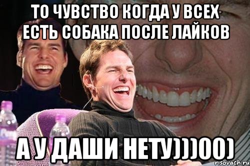 То чувство когда у всех есть собака после лайков а у Даши нету)))00), Мем том круз