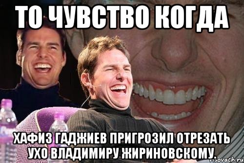 То чувство когда Хафиз Гаджиев пригрозил отрезать ухо Владимиру Жириновскому., Мем том круз