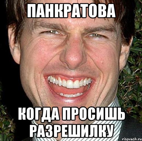 Панкратова Когда просишь разрешилку, Мем Том Круз