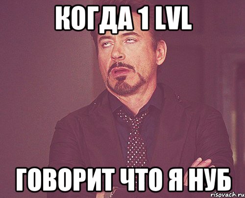 Когда 1 lvl Говорит что я нуб, Мем твое выражение лица