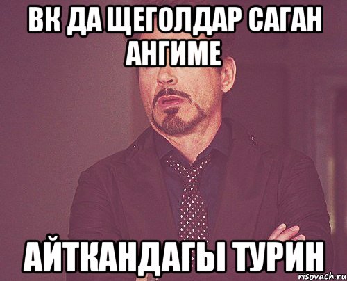 Вк да щеголдар саган ангиме айткандагы турин, Мем твое выражение лица