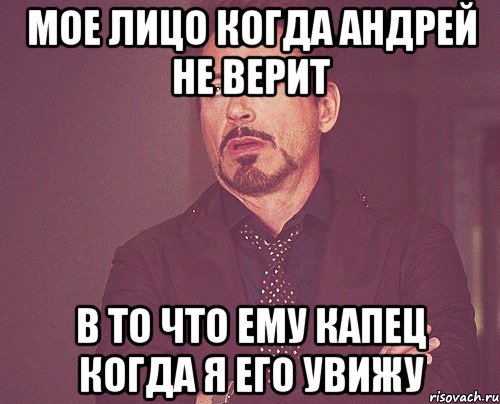 Мое лицо когда Андрей не верит в то что ему капец когда я его увижу, Мем твое выражение лица