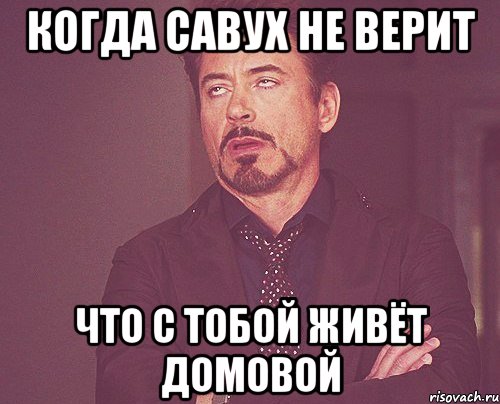 когда Савух не верит что с тобой живёт домовой, Мем твое выражение лица