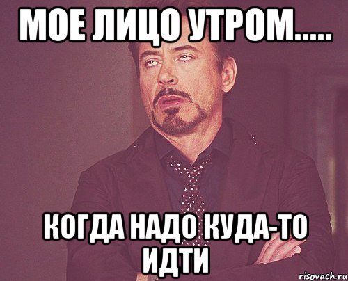 МОЕ ЛИЦО УТРОМ..... КОГДА НАДО КУДА-ТО ИДТИ, Мем твое выражение лица