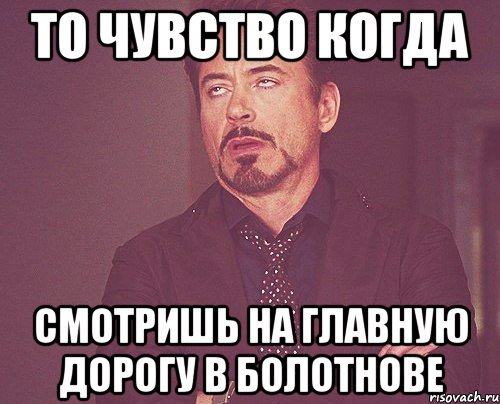 То чувство когда смотришь на главную дорогу в болотнове, Мем твое выражение лица