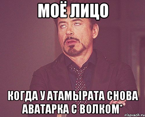 моё лицо когда у Атамырата снова аватарка с волком*, Мем твое выражение лица