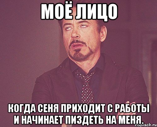 Моё лицо Когда Сеня приходит с работы и начинает пиздеть на меня., Мем твое выражение лица