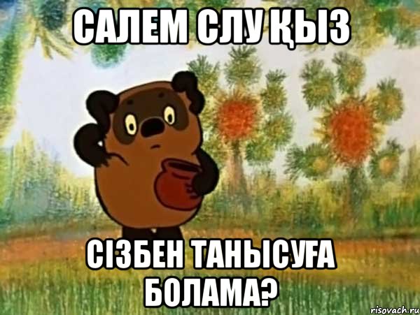 Салем Слу қыз Сізбен танысуға болама?, Мем Винни пух чешет затылок