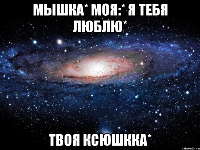 Мышка* моя:* я тебя люблю* твоя Ксюшкка*, Мем Вселенная