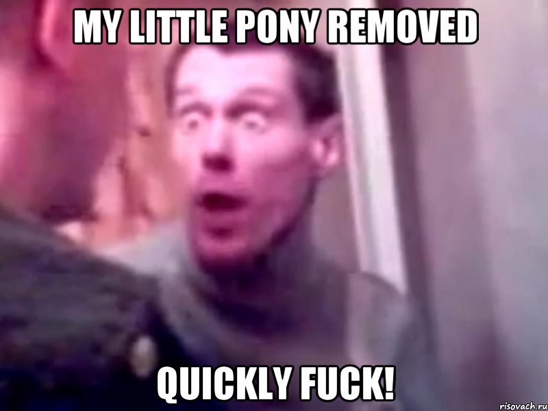 My Little Pony removed quickly fuck!, Мем Запили