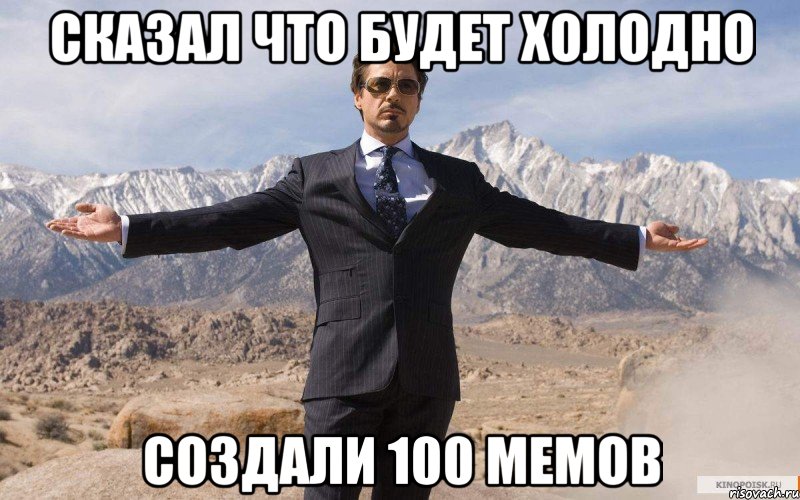 сказал что будет холодно создали 100 мемов, Мем железный человек