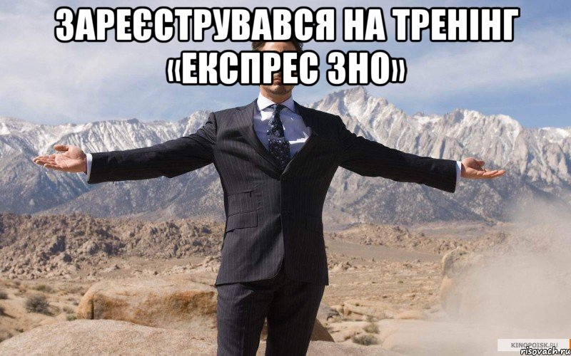 ЗАРЕЄСТРУВАВСЯ НА ТРЕНІНГ «ЕКСПРЕС ЗНО» , Мем железный человек