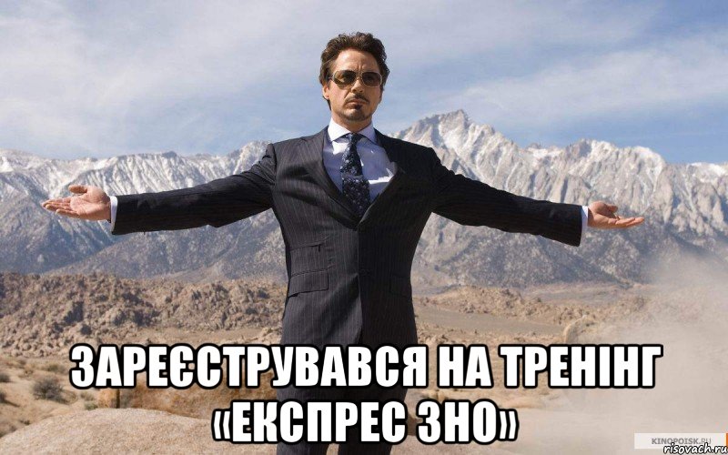  ЗАРЕЄСТРУВАВСЯ НА ТРЕНІНГ «ЕКСПРЕС ЗНО», Мем железный человек