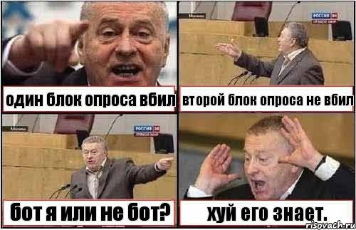 один блок опроса вбил второй блок опроса не вбил бот я или не бот? хуй его знает., Комикс жиреновский