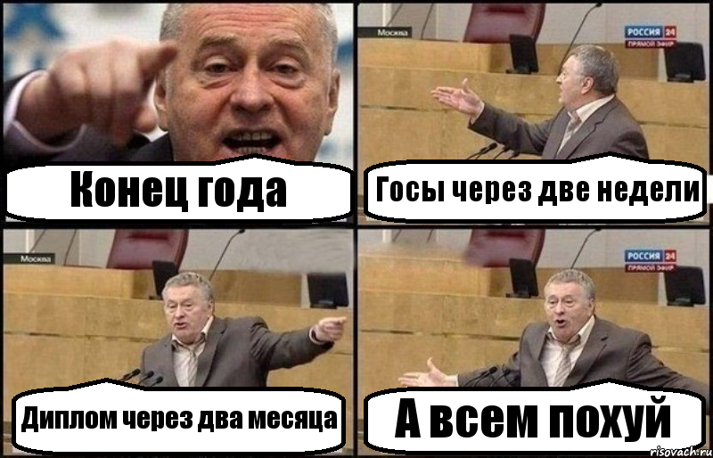 Конец года Госы через две недели Диплом через два месяца А всем похуй, Комикс Жириновский