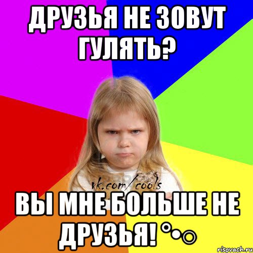 Друзья не зовут гулять? Вы мне больше не друзья! °•○