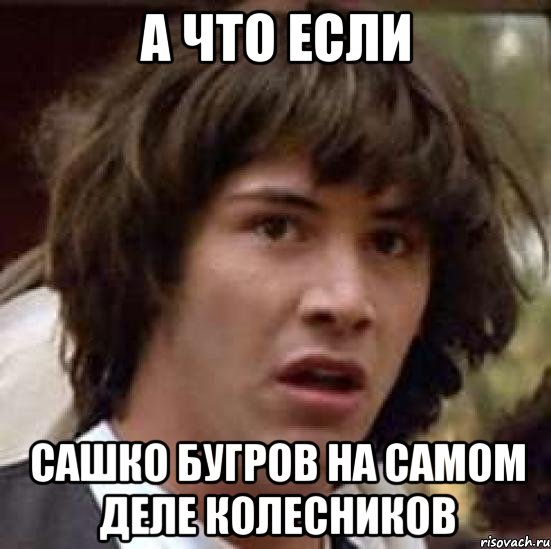 А ЧТО ЕСЛИ САШКО БУГРОВ НА САМОМ ДЕЛЕ КОЛЕСНИКОВ, Мем А что если (Киану Ривз)