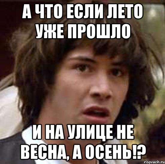 А что если лето уже прошло и на улице не весна, а осень!?, Мем А что если (Киану Ривз)